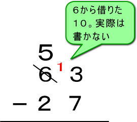 引き算の筆算 ２桁 は 自力で解かせてみよう